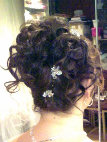 Curly wedding hair up style