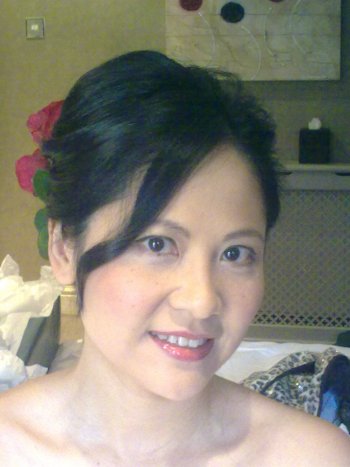 Asian chinese wedding makeup and bridal hairstyle