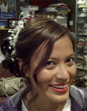 Asian Chinese Bridal makeup and hair (Wedding hair comb www.irresistibleheaddresses.com 01403 871449)