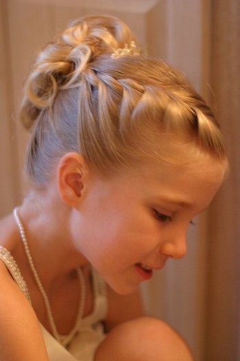 Bridesmaid child braided hairstyle