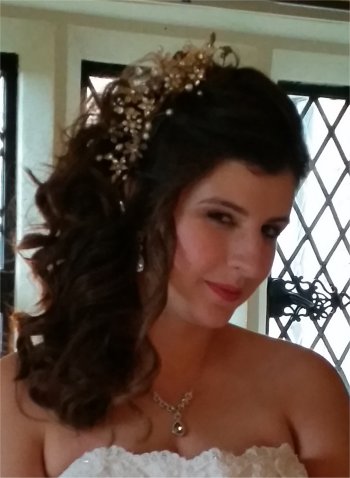 Bridal curly down wedding hairstyle