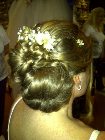 Elaborate hair bun wedding hair style