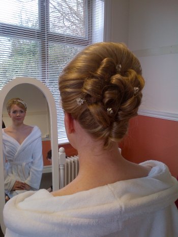 Elegant wedding hair up style